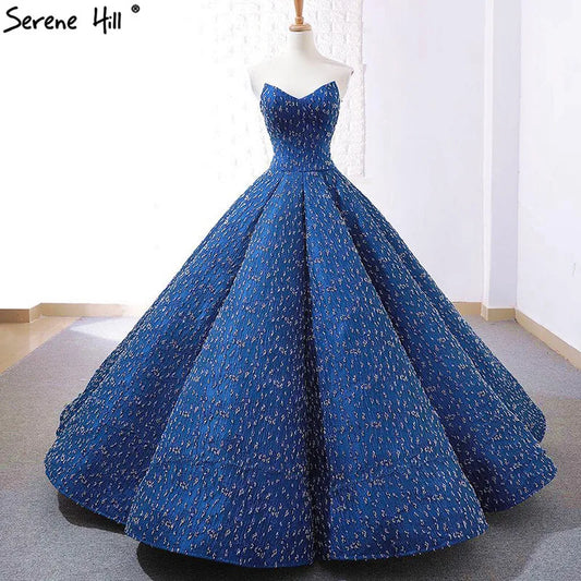 Newest Blue Luxury Full Beading Wedding Dresses 2024 Off Shoulder Sexy High-end Bridal Weddding Gown Real Photo 66675