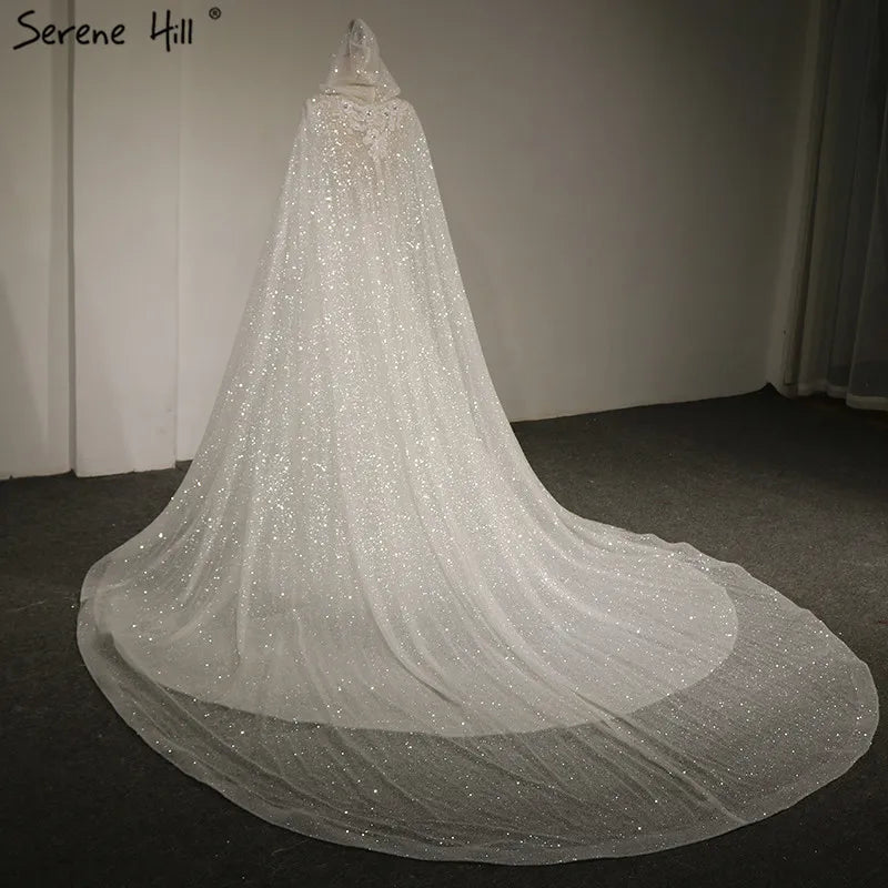 2024 V-Neck High-end Luxury Glitter Wedding Dress New Sleeveless Sequined Crystal Sexy Fashion Bridal Gown Real Photo HA2373