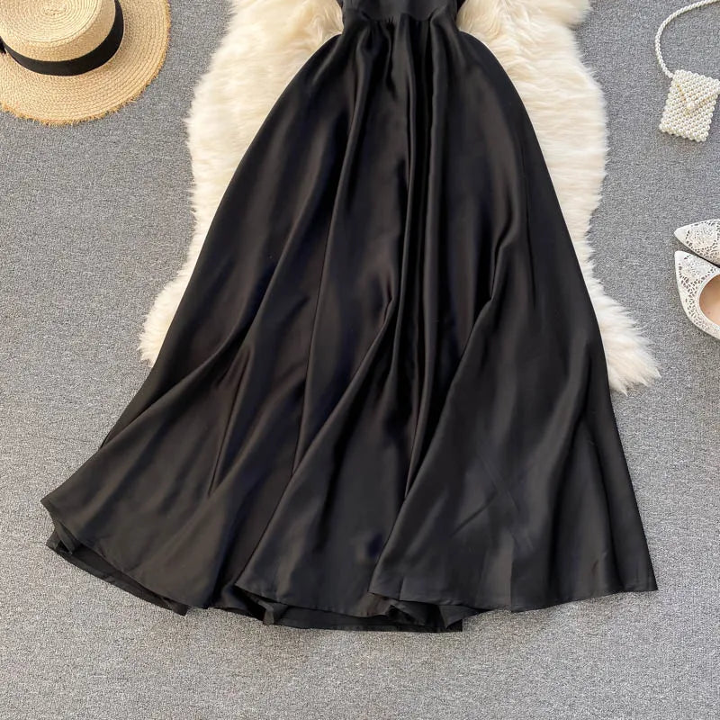 Women Evening Party Dress 2021 New Summer Off Shoulder Sexy Beach Dresses Woman Slim A-line Vingtage Long Robe Vestidos Mujer