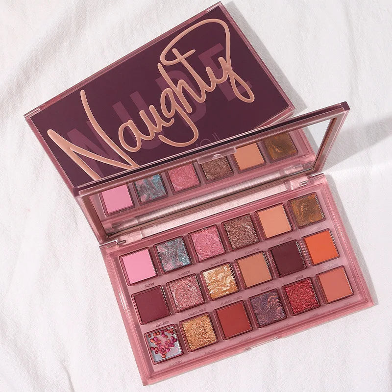 Naughty Nude Eyeshadow Palette 18 Color Highly Pigmented Makeup Palette Matte Shimmer Metallic Long Lasting Natural Color