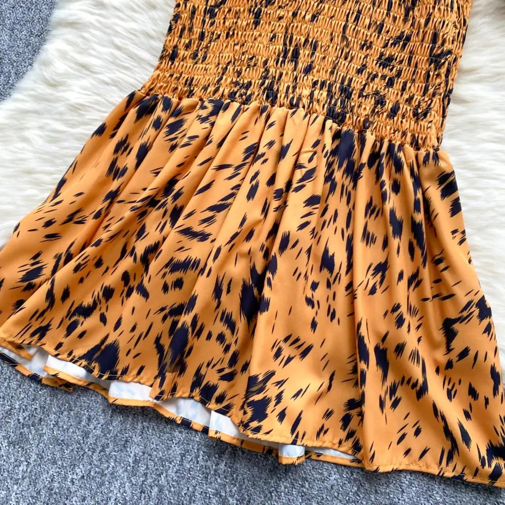 Women Casual Vintage Print Ruffle Long Dress Autumn Elegant V Neck Lantern Sleeve Party Mermaid Dresses Holiday Female Mujer New