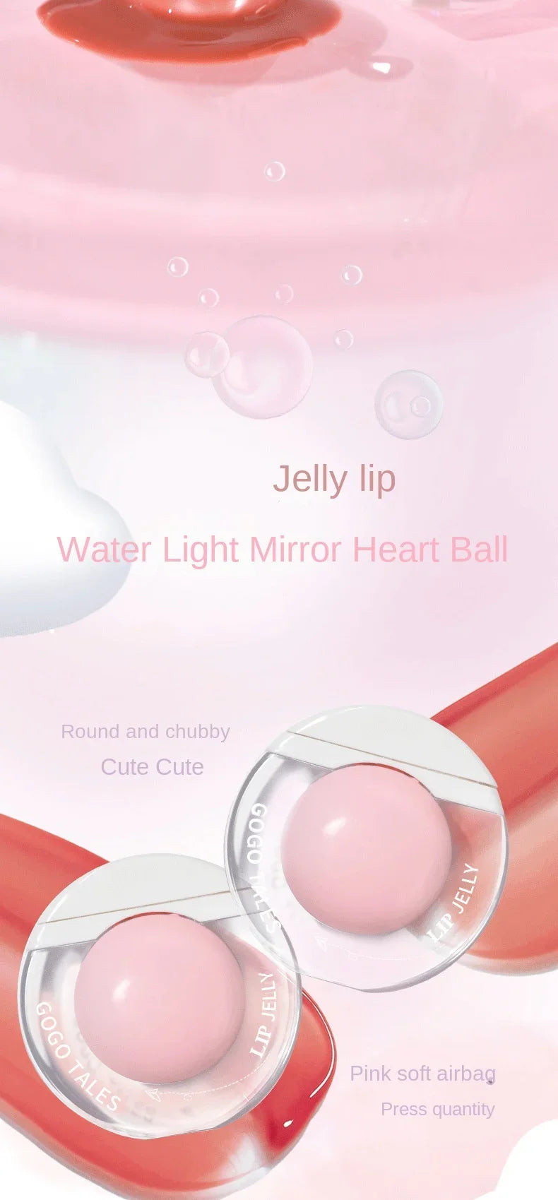 GOGO TALES Mirror Lip Gloss Moisturizing Clear Korean Vegan Liquid Lipstick Lip Plumper Gloss