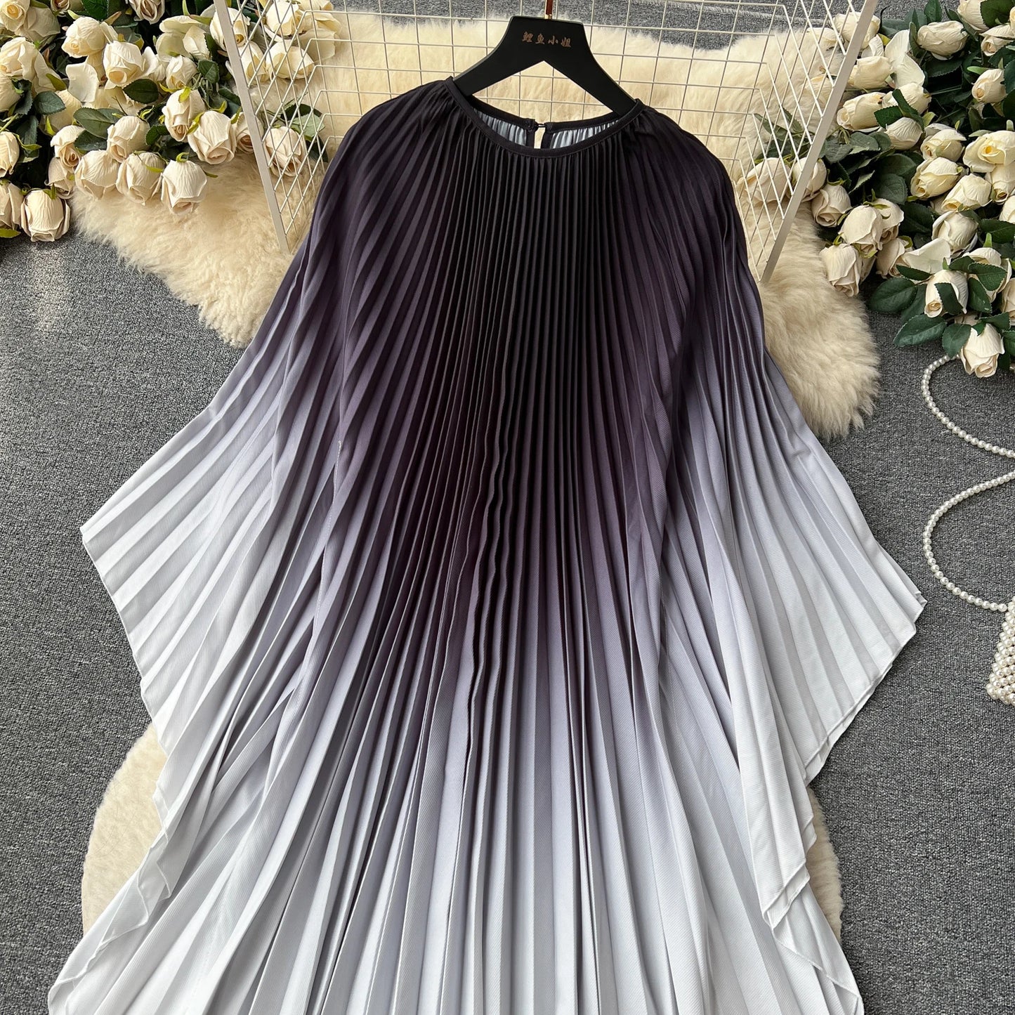 Vintage Print Elegant O-neck Batwing Sleeve Dress A-line Casual Belt Fashion Dress Women Fashion Summer Spring Vestidos
