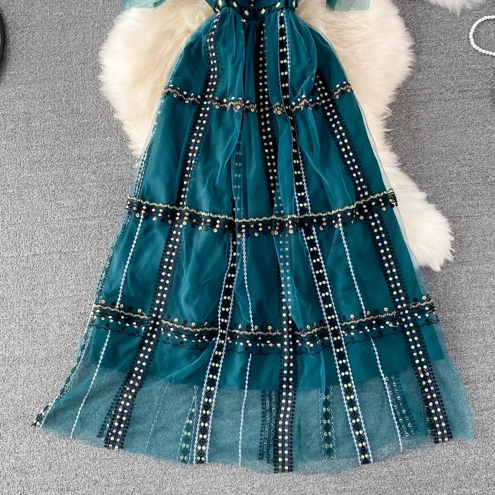 Luxury New Women Summer Embroidery Fashion Turn Down Collar Short Sleeve Party Casual Holiday Evening Runway Designer Dresses