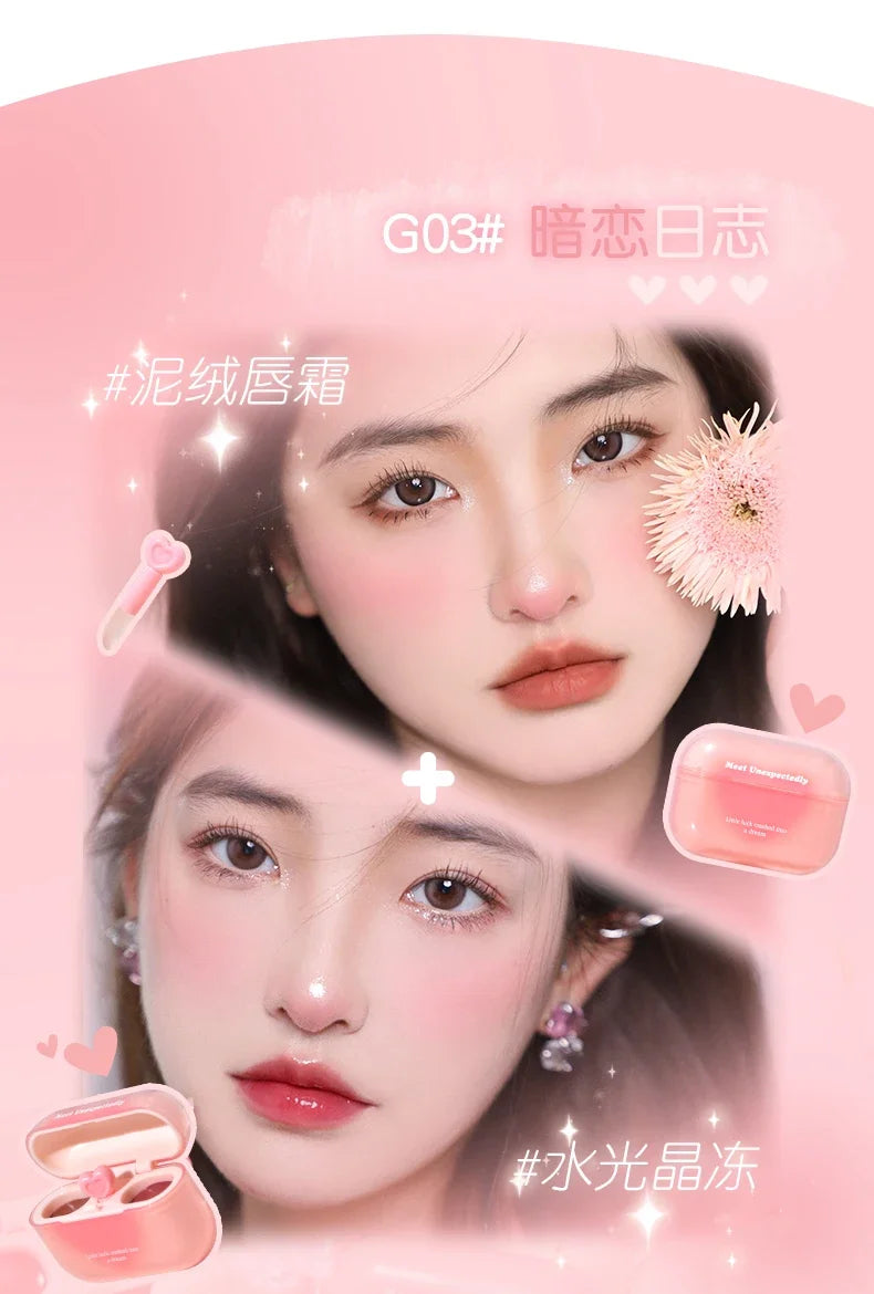GOGO TALES Double Lip Gloss Mirror Finish Nude Color Korean Lipstick Matte, Non-Sticky Lip Mud for Long-Lasting Vegan Makeup