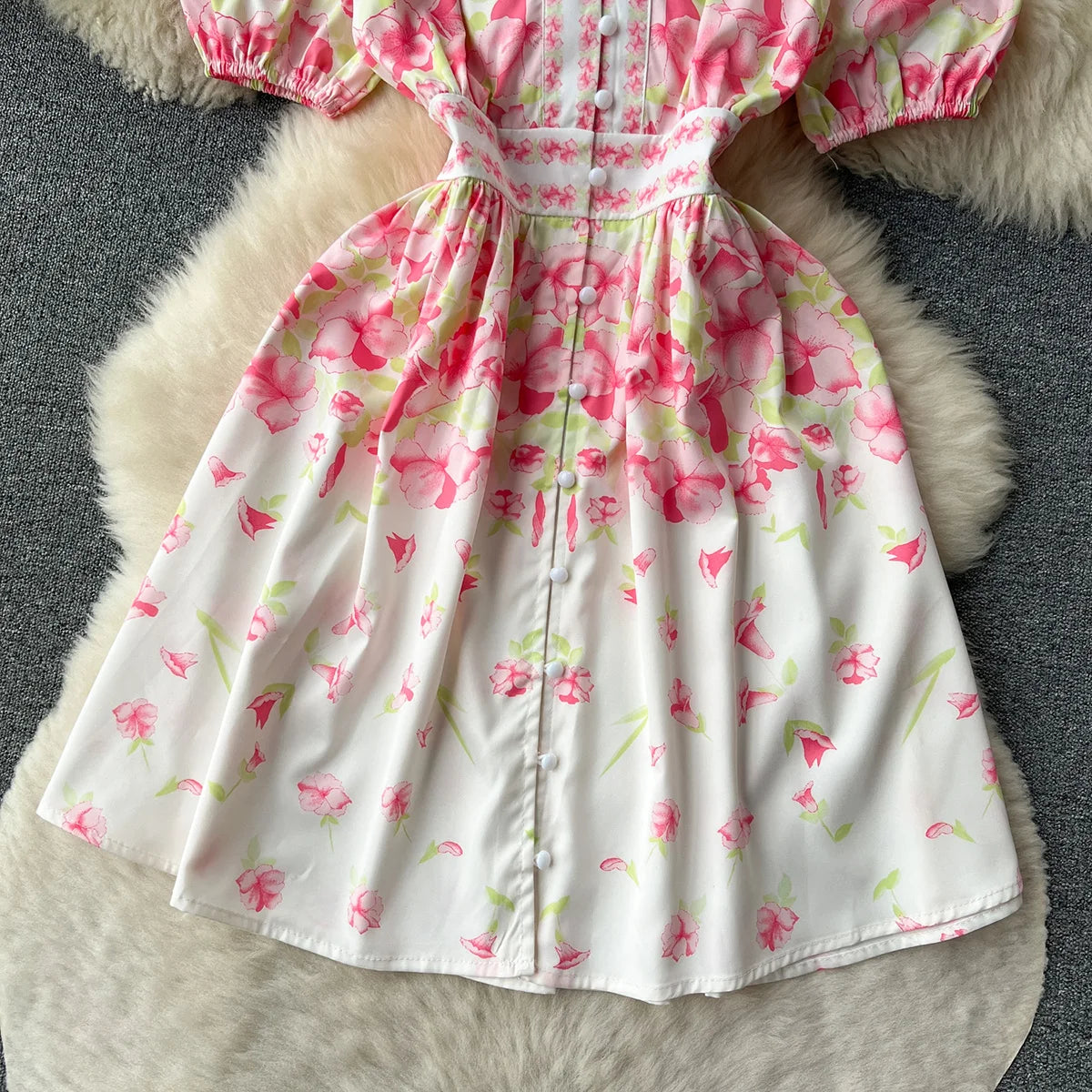 Summer Clothes Holiday Dresses Women 2023 Elegant Fashion Vintage Flower Print Dress Short Sleeve Button Up A Line Mini Dress