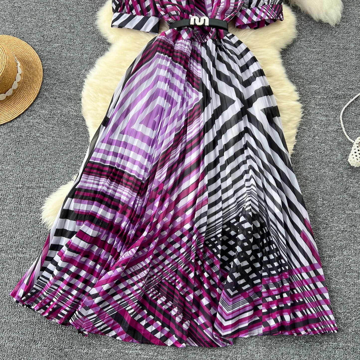 Retro Elegant summer asymmetrical print Dress sashes short Sleeve Vacation Party Women Vestidos dresses