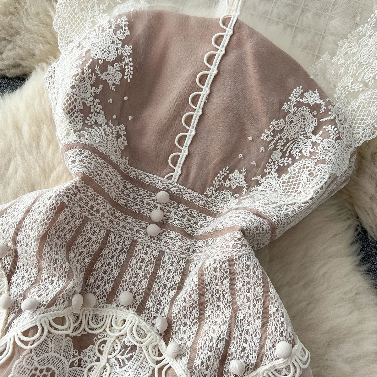 Short Dresses For Women 2023 Wedding Guest Elegant Evening Party Dress Summer Sleeveless Round Neck Luxury Embroidery Lace Dress