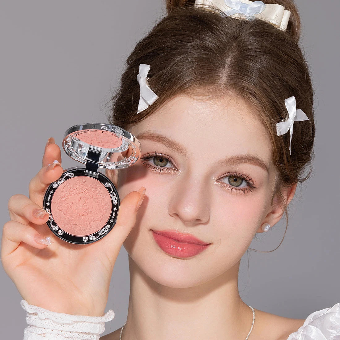 Flower Knows Moonlight Mermaid Strawberry Rococo Swan Ballet Embossed Pattern Gradient Blush Palette Collection