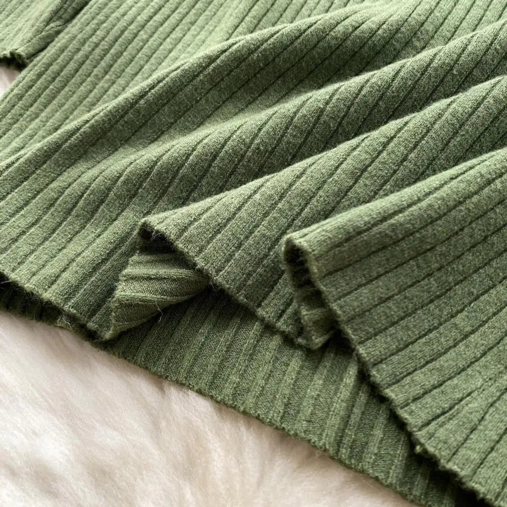 Y2k French Vintage Knitted Dress for Women Autumn Bodycon V-neck Long Sleeved Solid Simplicity Fashion Causal A-line Dresses