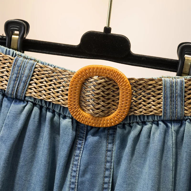 Vintage Summer Denim Skirt for Women Fashion High Waist Slim Button Split Long Skirts Korean Loose A-line Thin Jeans Midi Skirt