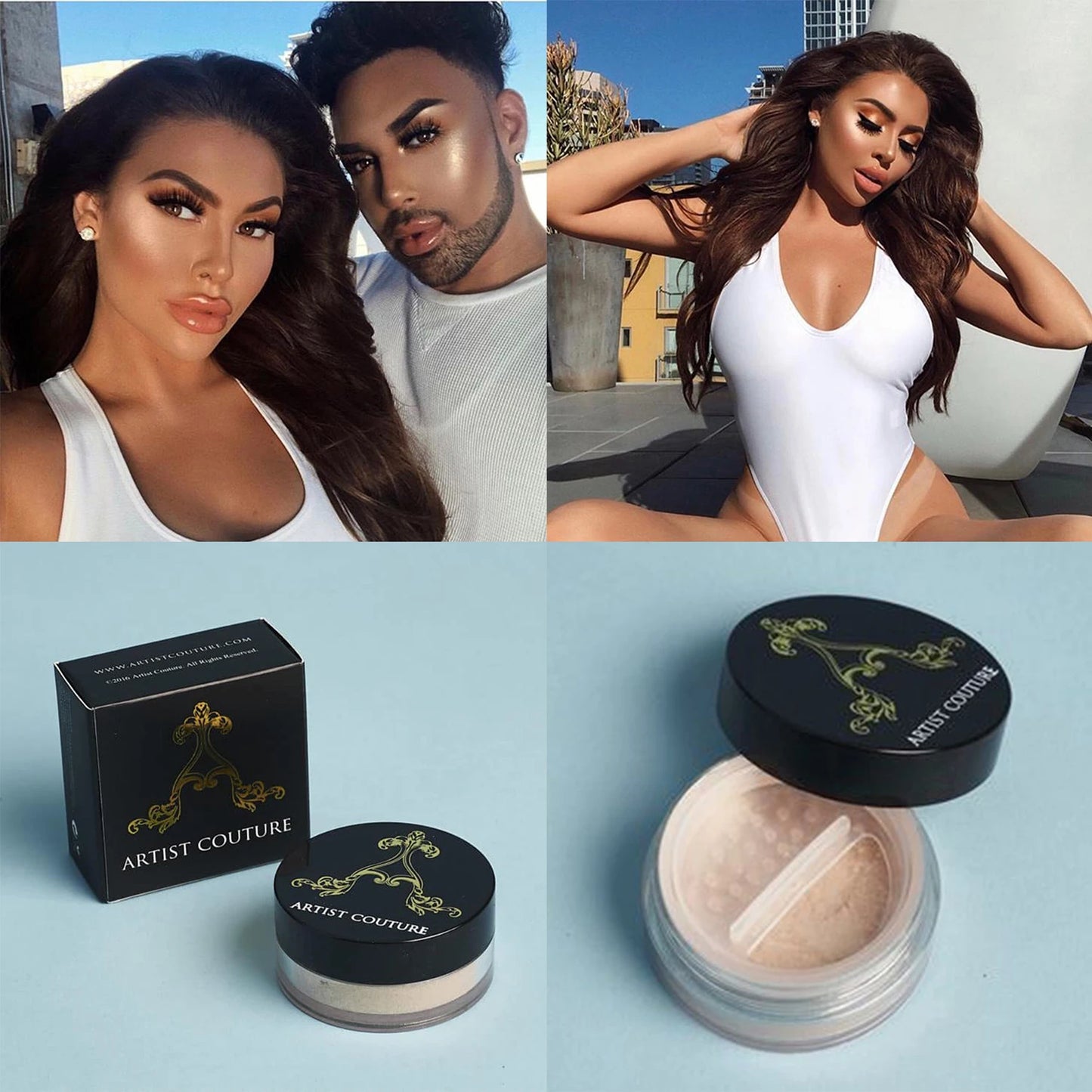 Diamond Glow Powder Glitter Shimmering Loose Powder Makeup Highlighter Powder Illuminati 20 Color Full Size 4.5g For All Skin