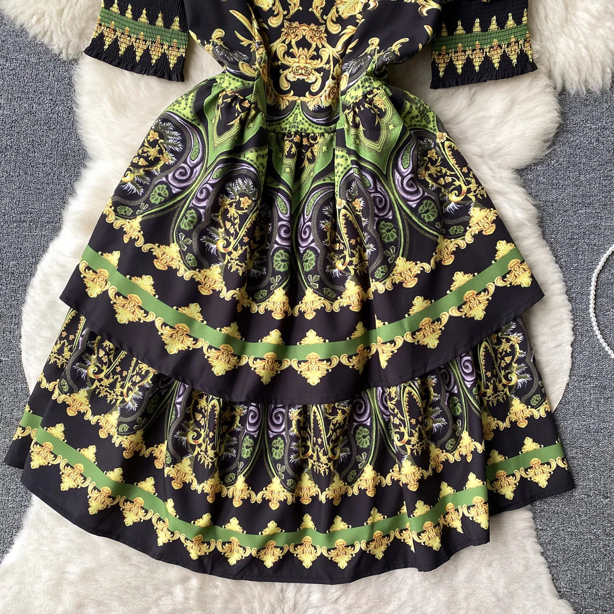 Elegant Party Dresses For Women 2023 Fashion Clothes Vintage Print Mini Dress Square Neck Short Sleeve Tiered Hem Summer Dress