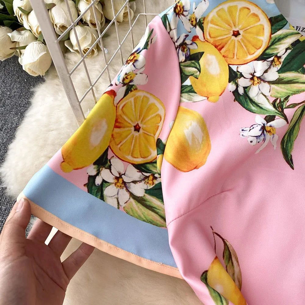 Summer Dresses Fashion Women Clothing 2023 Wedding Party Elegant Vintage Print Dress Round Neck Short Sleeve Straight Mini Dress