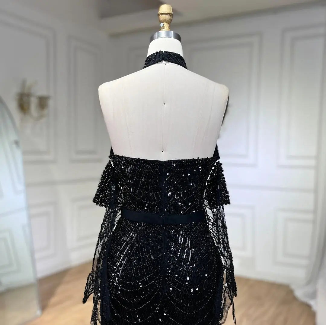 SERENE HILL Dubai Arabic Nude Mermaid With Gloves Luxury Beaded Evening Dresses Gowns 2024 For Women Wedding Party GLA72032A