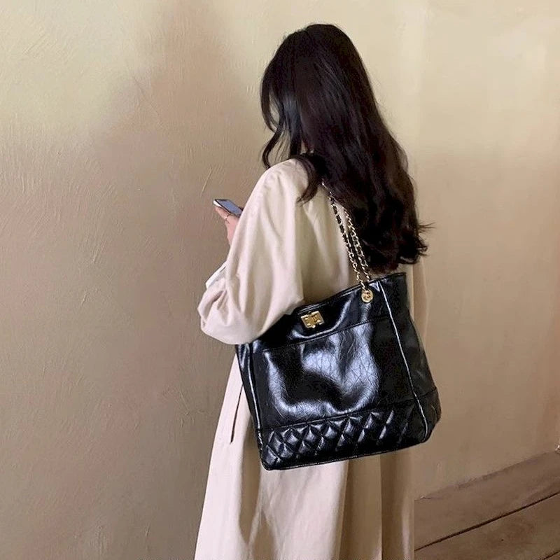 Fashion Luxury Shoulder Bags for Women Diamond Grid Large Capacity Totes Female 2024 New in Versatile Tote Underarm Shoulder Bag