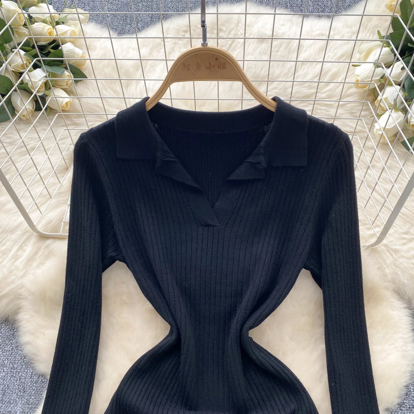 Y2k French Vintage Knitted Dress for Women Autumn Bodycon V-neck Long Sleeved Solid Simplicity Fashion Causal A-line Dresses