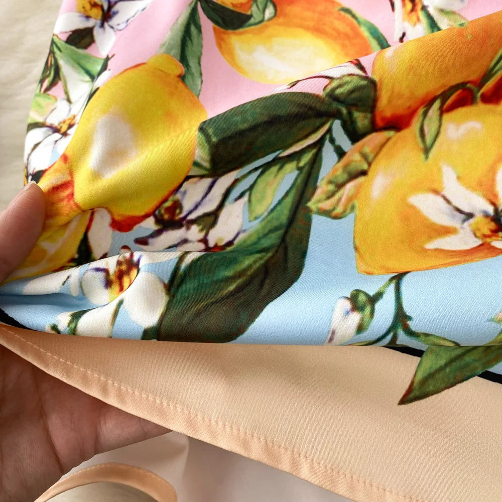 Summer Dresses Fashion Women Clothing 2023 Wedding Party Elegant Vintage Print Dress Round Neck Short Sleeve Straight Mini Dress