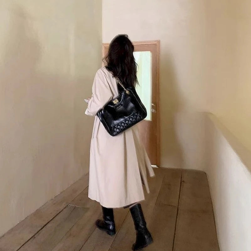 Fashion Luxury Shoulder Bags for Women Diamond Grid Large Capacity Totes Female 2024 New in Versatile Tote Underarm Shoulder Bag