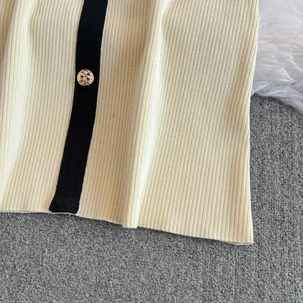 Elegant Women Fashion Casual Bodycon Knitted Dress Vintage Single Breasted Party Birthday Prom Vestidos Female Clothes Long Robe