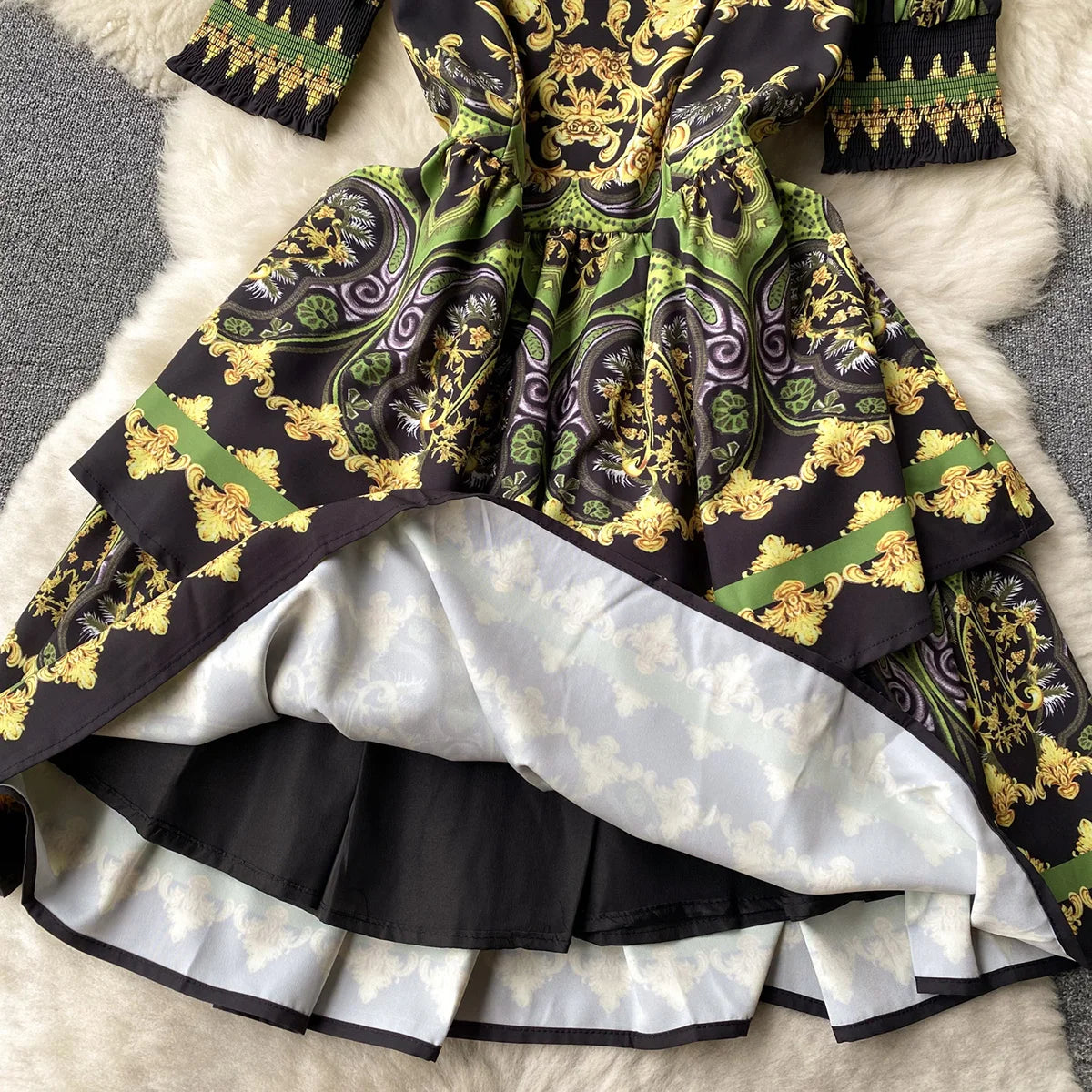 Elegant Party Dresses For Women 2023 Fashion Clothes Vintage Print Mini Dress Square Neck Short Sleeve Tiered Hem Summer Dress