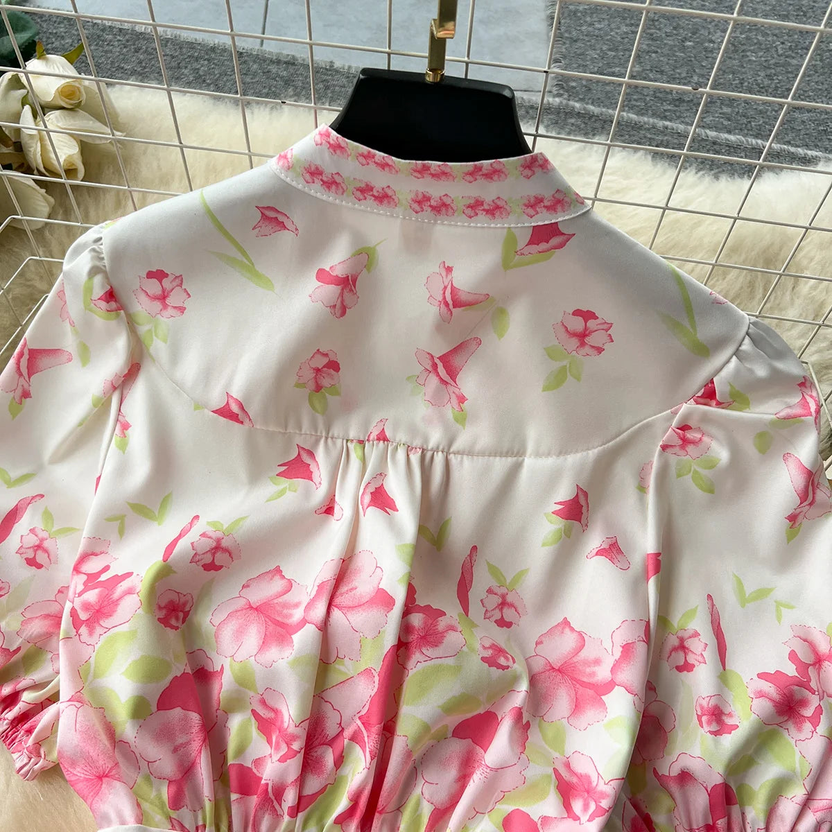 Summer Clothes Holiday Dresses Women 2023 Elegant Fashion Vintage Flower Print Dress Short Sleeve Button Up A Line Mini Dress