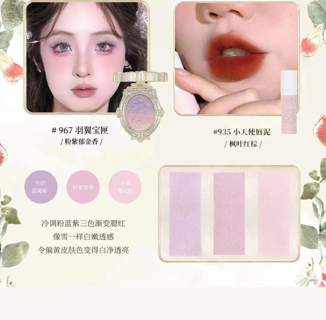CHEERFLOR Revelation Makeup Cosmetic Gift Box for Girls Birthday Gift Set Blush Eyeshadow