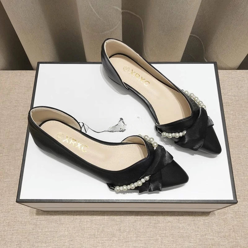 2024 New Arrival Spring Autumn Pointed Toe Comfortable Casual Retro Elegant Women's Shoes Shallow Mouth Breathable Flat Shoes