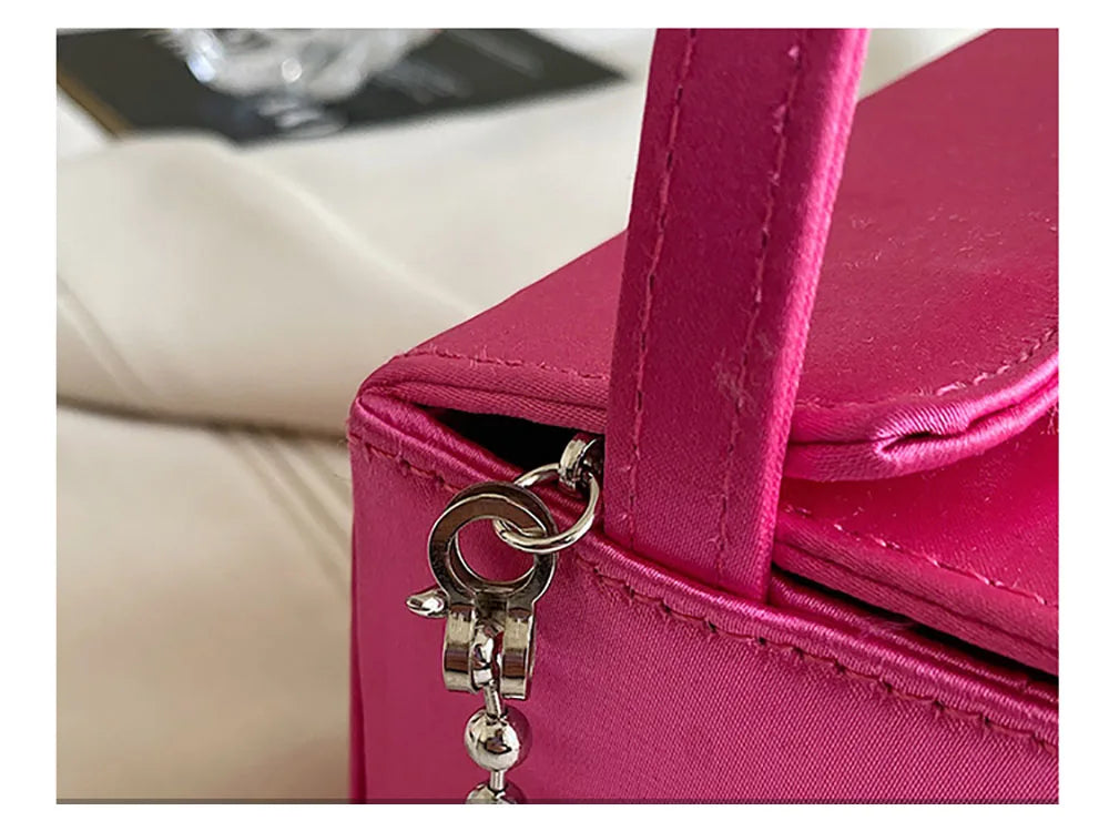 Light Luxury High-Grade Women Chain Crossbody Bag Korean Design Sense Diamond Flower New Pop Handbag Fashion Box Mini Square Bag