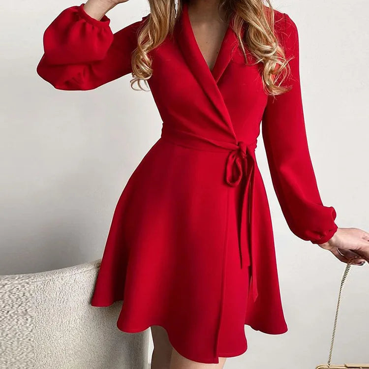 Spring/Summer New Elegant And Elegant Women's Dress With Floral Polo Neck, Simple And Fashionable Style, Slim Fit Women's Dress