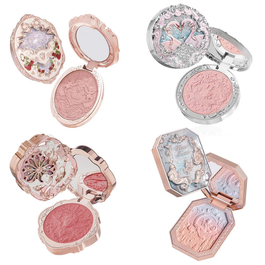 Flower Knows Moonlight Mermaid Strawberry Rococo Swan Ballet Embossed Pattern Gradient Blush Palette Collection