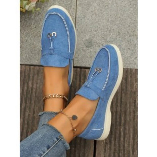 New Women Loafers Slip on Ladies Flats Brand Spring Autumn Casual Flat Shoes Leather Cashmere Single Shoes Plus Size 43