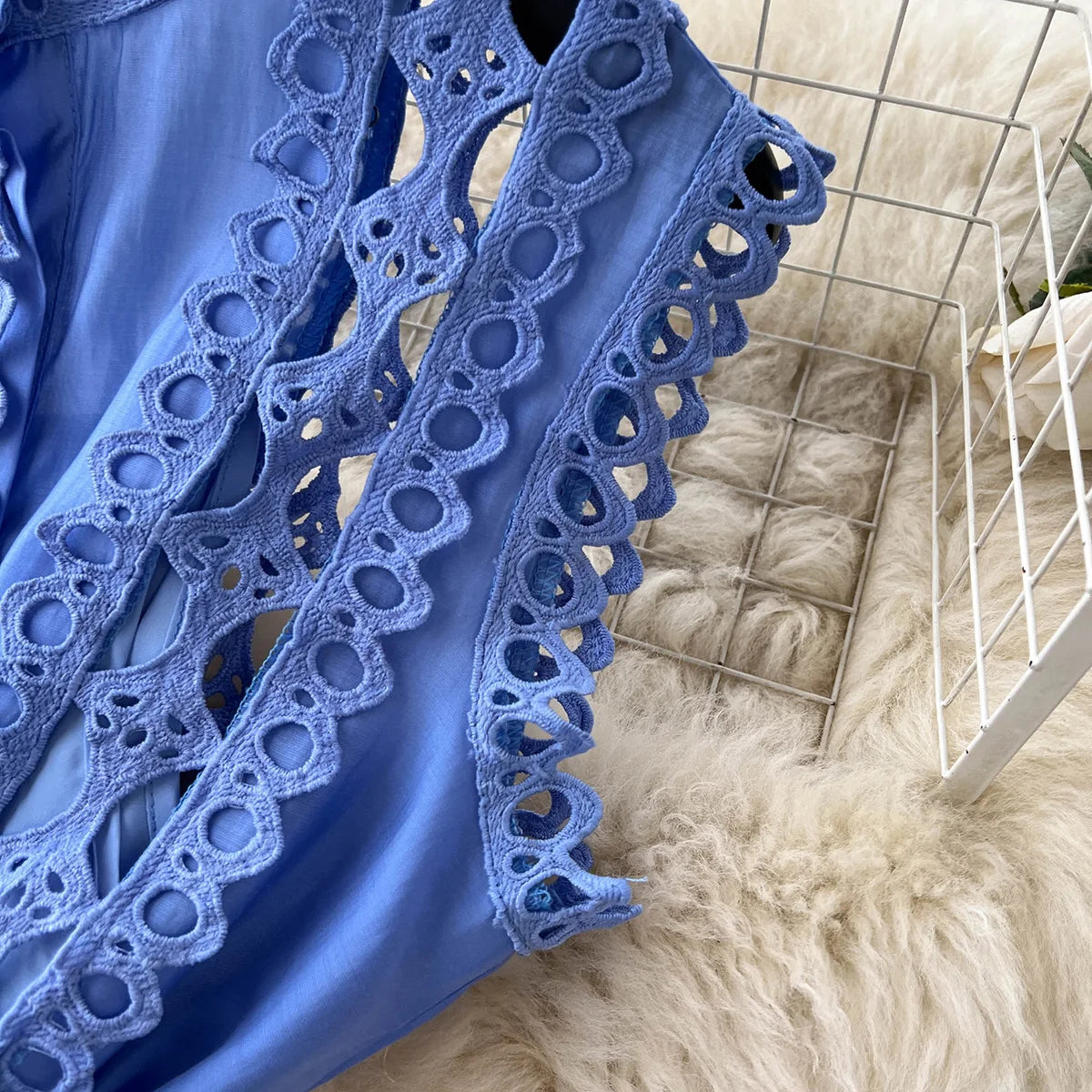 Summer Clothes Dresses For Women 2023 Elegant Vintage Embroidery Lace Dress Sleeveless Stand Neck Button Up Mini Dress With Belt