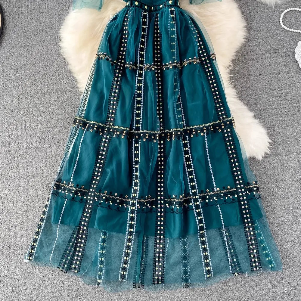 Luxury New Women Summer Embroidery Fashion Turn Down Collar Short Sleeve Party Casual Holiday Evening Runway Designer Dresses
