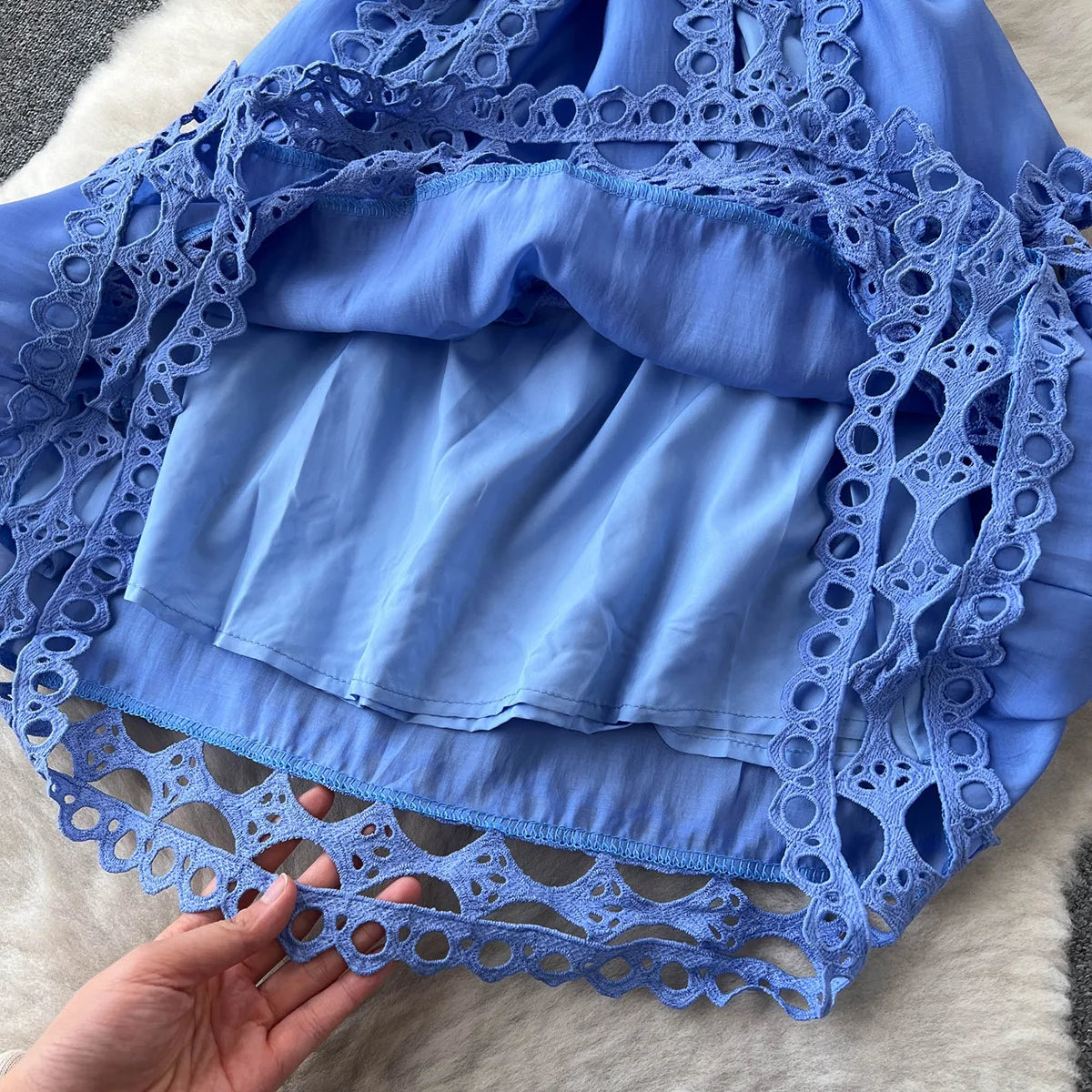 Summer Clothes Dresses For Women 2023 Elegant Vintage Embroidery Lace Dress Sleeveless Stand Neck Button Up Mini Dress With Belt