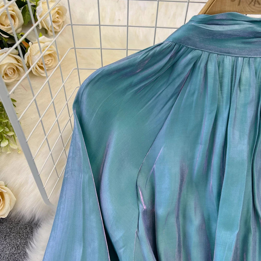 Autumn Elegant Women Fashion Party Long Dress Bow Lace Up Long Sleeve Evening Dresses A-Line Casual Vestidos One Piece Prom Robe