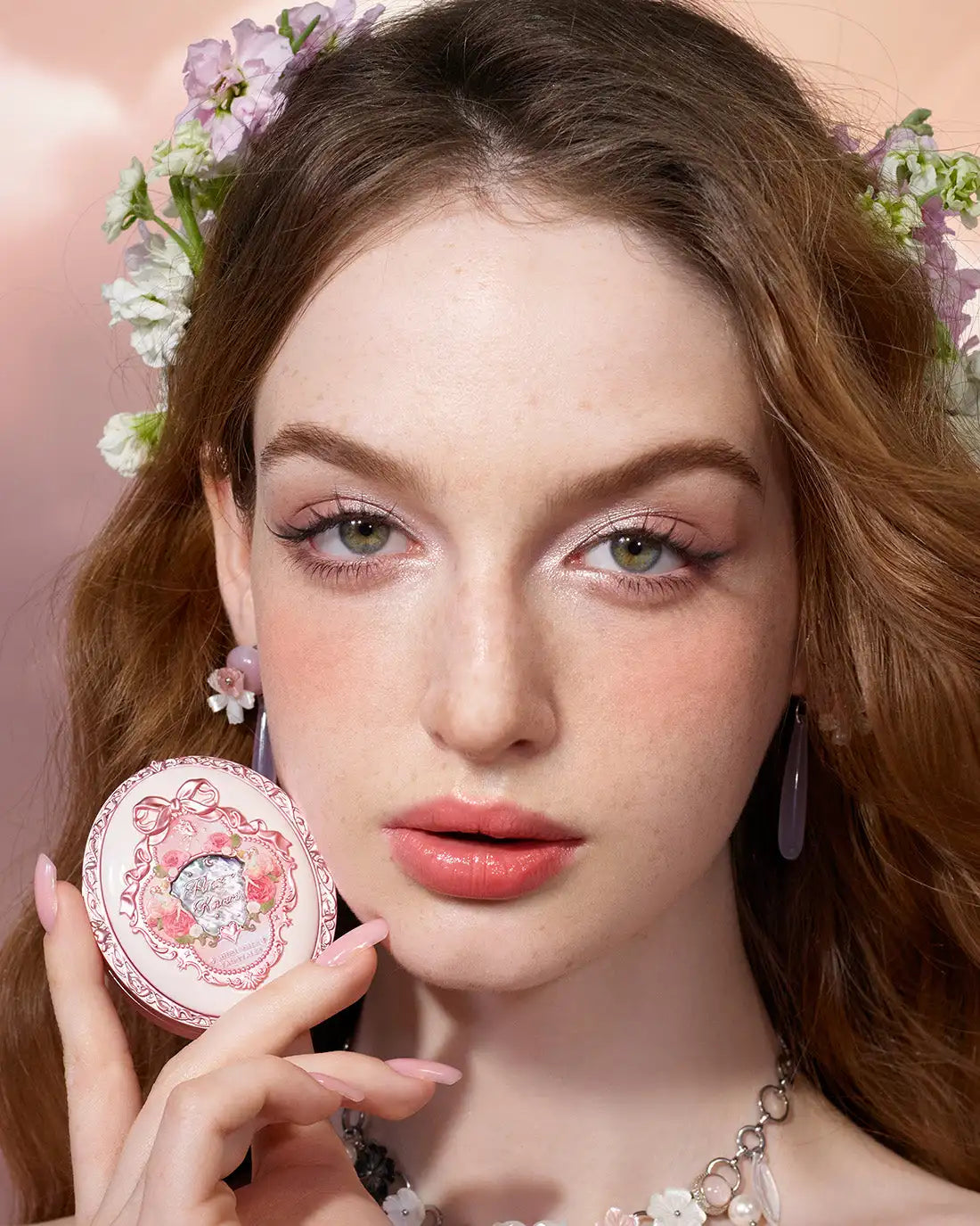 Flower Knows Moonlight Mermaid Strawberry Rococo Swan Ballet Embossed Pattern Gradient Blush Palette Collection