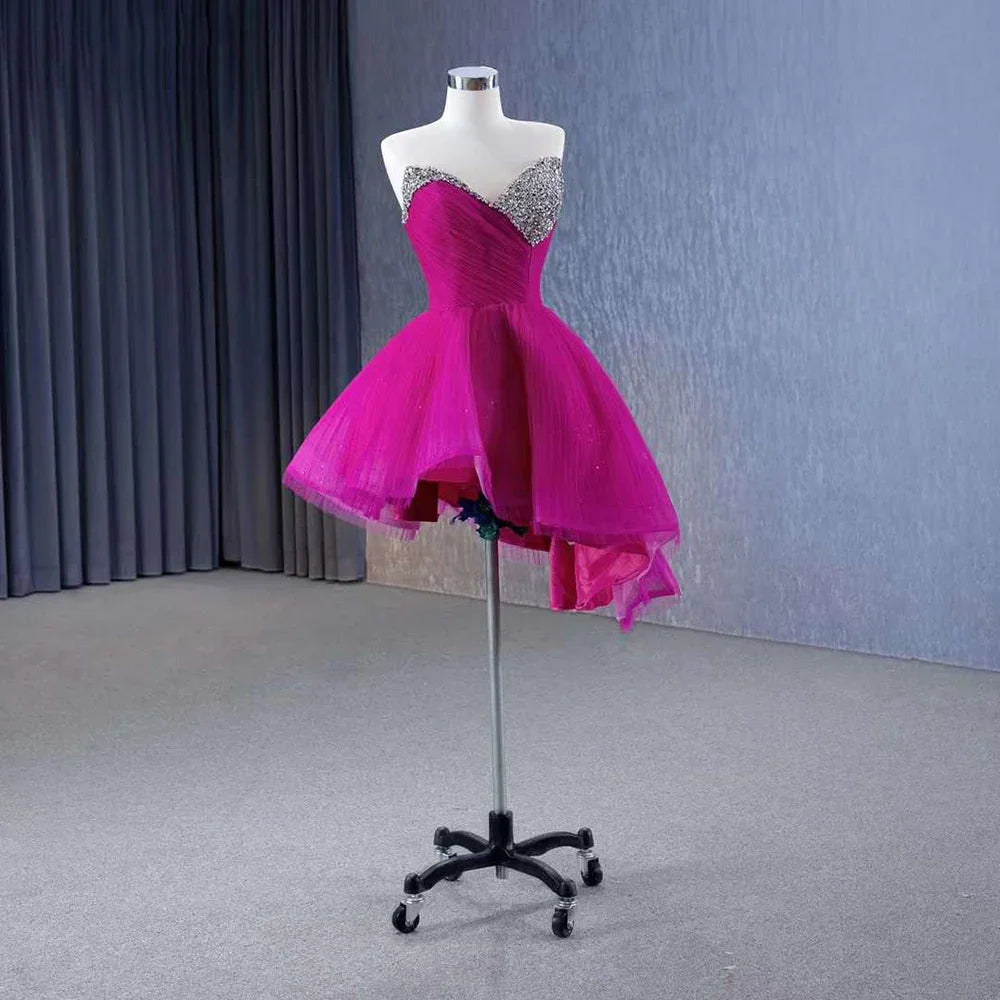 Serene Hill Fuchsia Detachable skirt Lace Up Pearls Beaded Luxury Bride Gowns Wedding Dress 2024 High End Custom Made HM231068