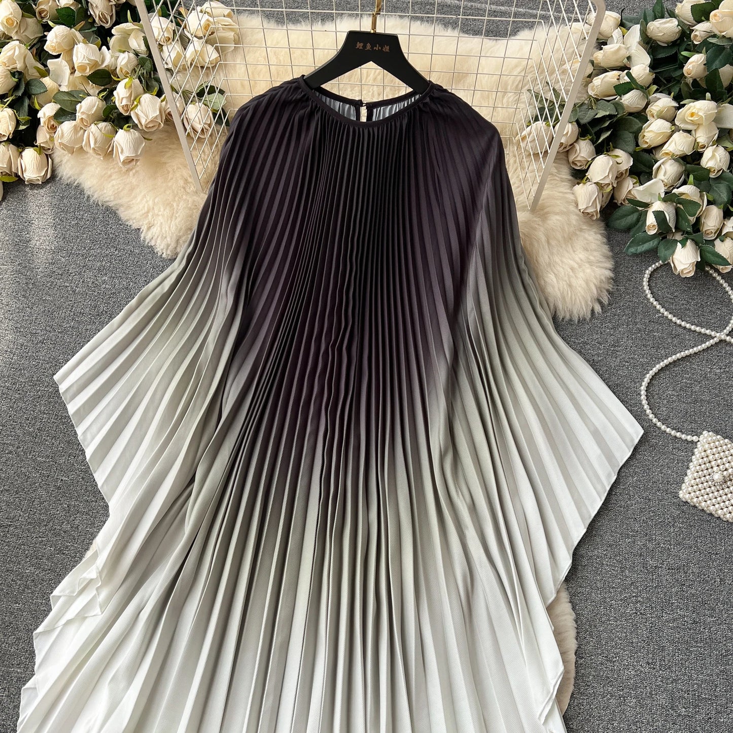 Vintage Print Elegant O-neck Batwing Sleeve Dress A-line Casual Belt Fashion Dress Women Fashion Summer Spring Vestidos