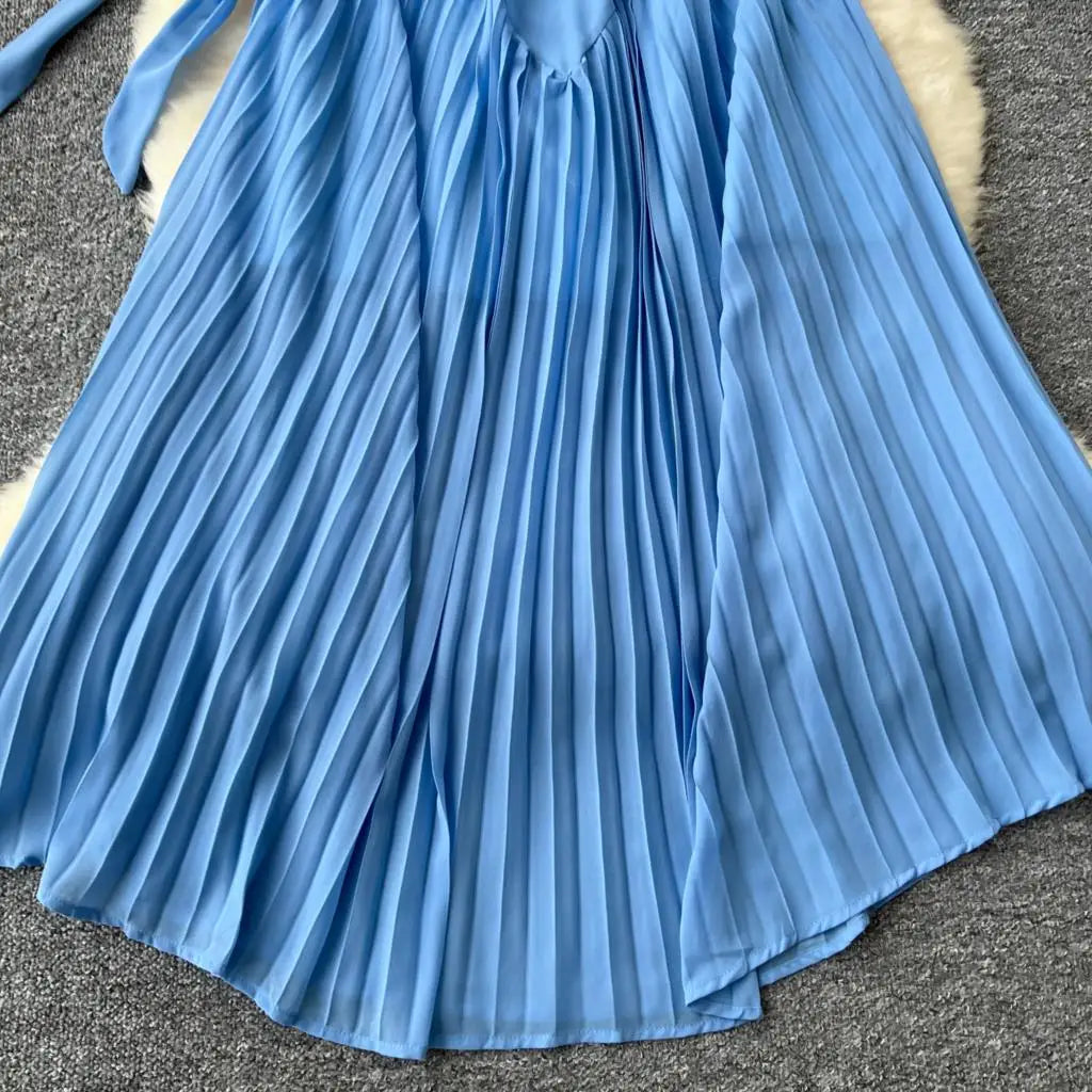 Summer Elegant Casual Women Solid Dress Halter A-Line Beach Holiday Party Long Robe Female Spaghetti Strap Boho Clothes Vestidos